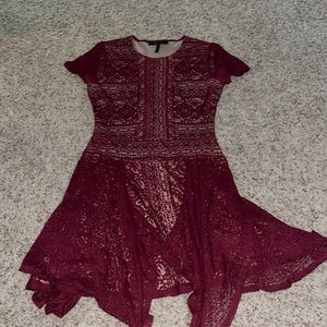 Elegant form-fitting red BCBG mini dress